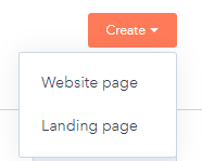 Landing Page or Website Page Hubspot