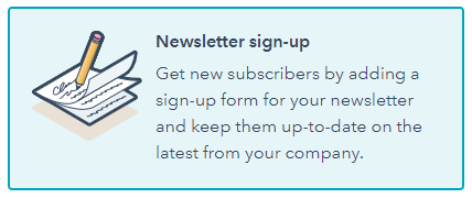 Newsletter sign up hubspot