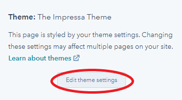 Edit Theme Settings Hubspot