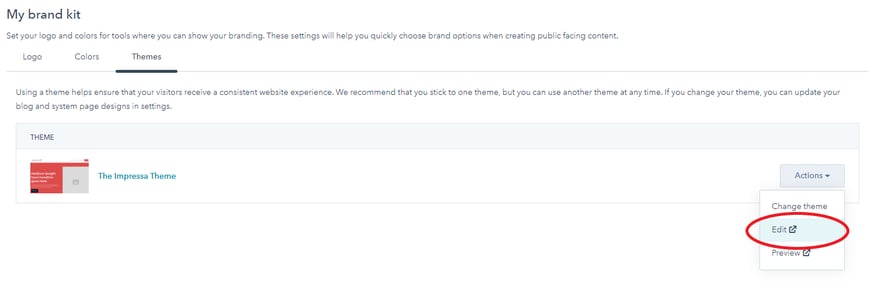 Hubspot Settings Themes