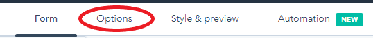 Form Options HubSpot