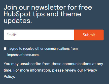 subscribe form module HubSpot